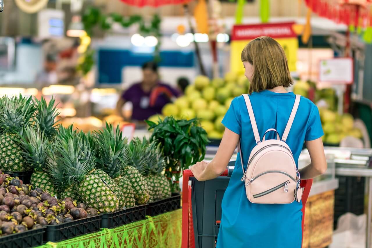 buy groceries at bulk store
